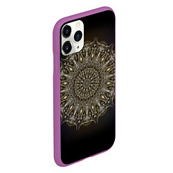 Чехол iPhone 11 Pro матовый Костяная мандала, цвет: 3D-фиолетовый — фото 2