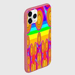 Чехол iPhone 11 Pro матовый Хохлома вариант 2, цвет: 3D-малиновый — фото 2