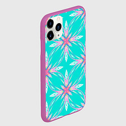 Чехол iPhone 11 Pro матовый Геометрический цветочный узор, цвет: 3D-фиолетовый — фото 2