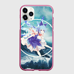 Чехол iPhone 11 Pro матовый Touhou Project Чирно, цвет: 3D-малиновый