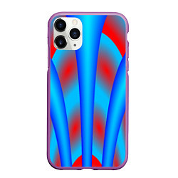 Чехол iPhone 11 Pro матовый Сине-красные, цвет: 3D-фиолетовый