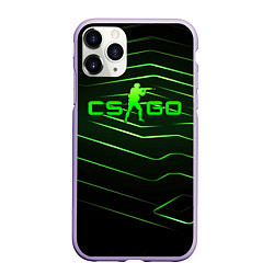 Чехол iPhone 11 Pro матовый CS GO dark green, цвет: 3D-светло-сиреневый