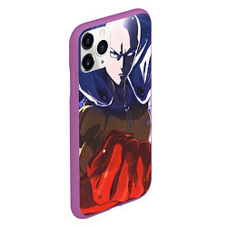 Чехол iPhone 11 Pro матовый One Punch Man Сайтама, цвет: 3D-фиолетовый — фото 2