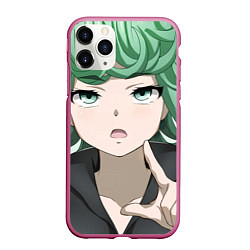 Чехол iPhone 11 Pro матовый One Punch Man Тацумаки, цвет: 3D-малиновый