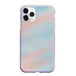 Чехол iPhone 11 Pro матовый Нежно розовые и голубые размытия, цвет: 3D-светло-сиреневый
