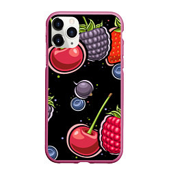 Чехол iPhone 11 Pro матовый Плоды и ягоды