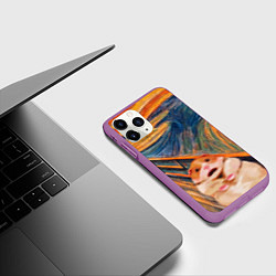 Чехол iPhone 11 Pro матовый Крик хомяка, цвет: 3D-фиолетовый — фото 2