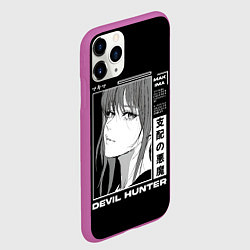 Чехол iPhone 11 Pro матовый Стильная Макима - Человек бензопила, цвет: 3D-фиолетовый — фото 2