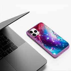 Чехол iPhone 11 Pro матовый Удивительная вселенная, цвет: 3D-фиолетовый — фото 2