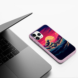 Чехол iPhone 11 Pro матовый Вoлна в Канагаве, цвет: 3D-розовый — фото 2