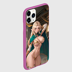 Чехол iPhone 11 Pro матовый Девушка эльф с аппетитными формами, цвет: 3D-фиолетовый — фото 2