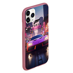 Чехол iPhone 11 Pro матовый Forza Horizon street racing, цвет: 3D-малиновый — фото 2