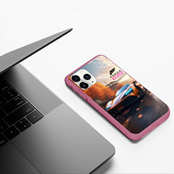 Чехол iPhone 11 Pro матовый Forza Horison осенний пейзаж, цвет: 3D-малиновый — фото 2