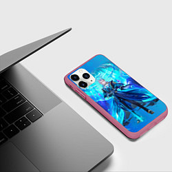 Чехол iPhone 11 Pro матовый Нёвиллет Геншин Импакт, цвет: 3D-малиновый — фото 2