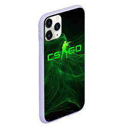 Чехол iPhone 11 Pro матовый CSGO green lines, цвет: 3D-светло-сиреневый — фото 2