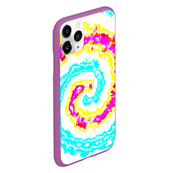 Чехол iPhone 11 Pro матовый Тай-дай триппи, цвет: 3D-фиолетовый — фото 2