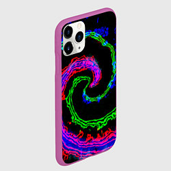 Чехол iPhone 11 Pro матовый Тай-дай электро, цвет: 3D-фиолетовый — фото 2
