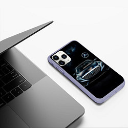 Чехол iPhone 11 Pro матовый Mercedes Benz, цвет: 3D-светло-сиреневый — фото 2