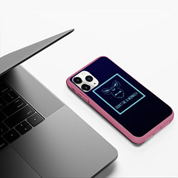 Чехол iPhone 11 Pro матовый Dont be a monkey, цвет: 3D-малиновый — фото 2