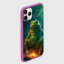 Чехол iPhone 11 Pro матовый Пепе у костра, цвет: 3D-фиолетовый — фото 2