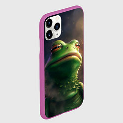 Чехол iPhone 11 Pro матовый Подозрительная Пепе, цвет: 3D-фиолетовый — фото 2