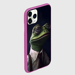 Чехол iPhone 11 Pro матовый Пепе в белой рубашке, цвет: 3D-фиолетовый — фото 2