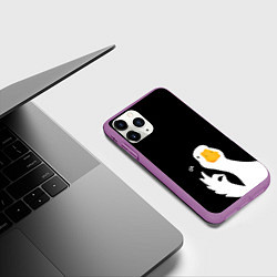 Чехол iPhone 11 Pro матовый Ок гусь, цвет: 3D-фиолетовый — фото 2