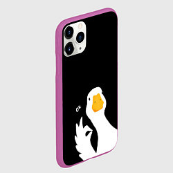 Чехол iPhone 11 Pro матовый Ок гусь, цвет: 3D-фиолетовый — фото 2