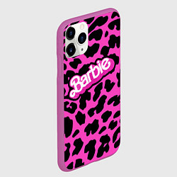 Чехол iPhone 11 Pro матовый Барби розовый леопардовый принт, цвет: 3D-фиолетовый — фото 2
