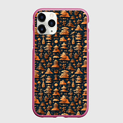 Чехол iPhone 11 Pro матовый Japanese aesthetics, цвет: 3D-малиновый