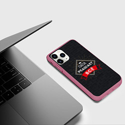 Чехол iPhone 11 Pro матовый Папа всегда решает все, цвет: 3D-малиновый — фото 2