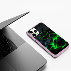 Чехол iPhone 11 Pro матовый Stafield logo green fire, цвет: 3D-розовый — фото 2