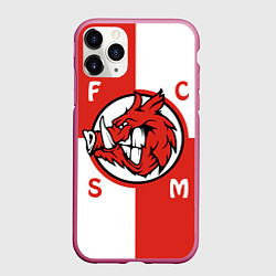 Чехол iPhone 11 Pro матовый FCSM мясо, цвет: 3D-малиновый