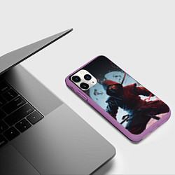 Чехол iPhone 11 Pro матовый Свирепый воин ниндзя, цвет: 3D-фиолетовый — фото 2