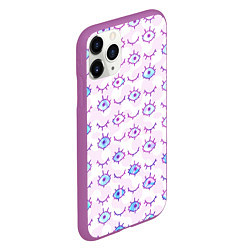 Чехол iPhone 11 Pro матовый Multiple eyes, цвет: 3D-фиолетовый — фото 2