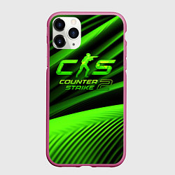 Чехол iPhone 11 Pro матовый CS2 Counter strike green logo, цвет: 3D-малиновый