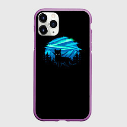 Чехол iPhone 11 Pro матовый Северный лис, цвет: 3D-фиолетовый