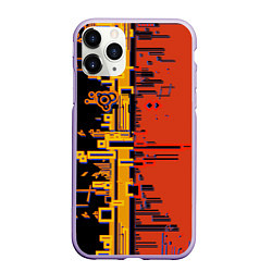 Чехол iPhone 11 Pro матовый Кибер-глитч красный