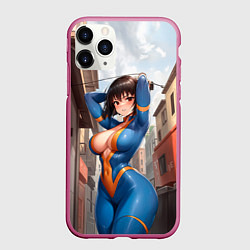 Чехол iPhone 11 Pro матовый Girl anime Fallout, цвет: 3D-малиновый
