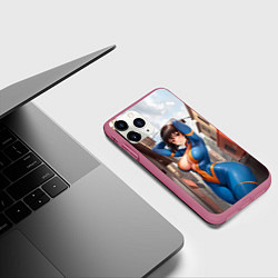 Чехол iPhone 11 Pro матовый Girl anime Fallout, цвет: 3D-малиновый — фото 2