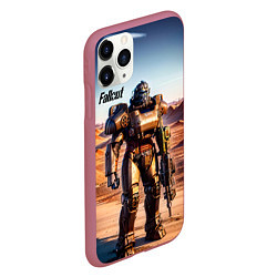 Чехол iPhone 11 Pro матовый Robot Fallout, цвет: 3D-малиновый — фото 2