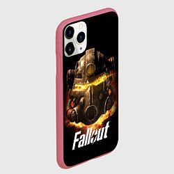 Чехол iPhone 11 Pro матовый Шлем фалаут, цвет: 3D-малиновый — фото 2