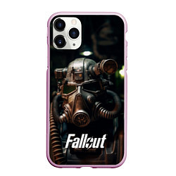 Чехол iPhone 11 Pro матовый Fallout man, цвет: 3D-розовый