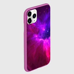 Чехол iPhone 11 Pro матовый Бескрайнее космическое пространство - галактика, цвет: 3D-фиолетовый — фото 2