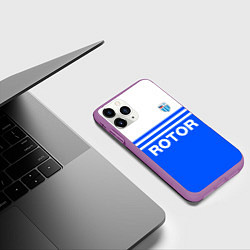 Чехол iPhone 11 Pro матовый ФК Ротор - синии линии, цвет: 3D-фиолетовый — фото 2