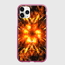 Чехол iPhone 11 Pro матовый Fire abstract, цвет: 3D-малиновый