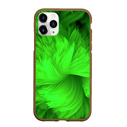 Чехол iPhone 11 Pro матовый Зеленая объемная абстракция, цвет: 3D-коричневый