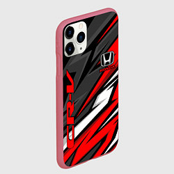 Чехол iPhone 11 Pro матовый Honda - CR-V - геометрия, цвет: 3D-малиновый — фото 2