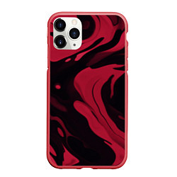 Чехол iPhone 11 Pro матовый Абстрактный бордовый размытый, цвет: 3D-красный