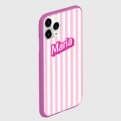 Чехол iPhone 11 Pro матовый Имя Мария в стиле Барби: розовая полоска, цвет: 3D-фиолетовый — фото 2